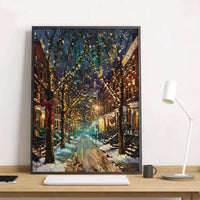 Snowy Winter Poster Printable Wall Art, Christmas City Street Poster, Holiday Street Poster, Festive City Digital Download, Xmas Decor