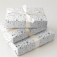 Subtle Winter Snowflake Gift Wrap, Muted Pastel Snowflake Wrapping Paper, Modern Holiday Wrapping Paper, Neutral Christmas Gift Wrap Roll