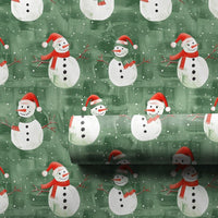 Festive Christmas Gift Wrapping Paper, Watercolor Snowman Wrapping Paper, Winter Holiday Snowmen Wrapping Paper, Xmas Present Wrap Roll