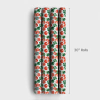 Red and Green Dot Gift Wrap, Watercolor Polka Dot Wrapping Paper, Holiday Dot Wrapping Paper, Festive Christmas Gift Wrap Roll