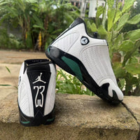 Mid Top Sneakers, White Black Green Colorway, Lace Up Design, Casual Gift for Sneaker Fans