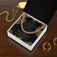 Holiday Present from Mom, Christmas Present for Son Cuban Link Chain Necklace, Mens Cuban Link Chain, Son Christmas Jewelry, Steel Chain Necklace