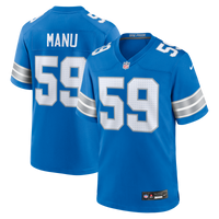Detroit Lions Giovanni Manu Blue Team Game Jersey