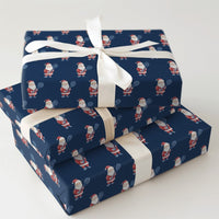 Navy Blue Christmas Gift Wrap, Tennis Santa Wrapping Paper, Tennis Player Santa Present Paper, Sporty Holiday Wrap, Tennis Coach Gift Wrap Roll