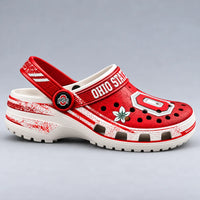 OSU Scarlet and White - Block O Buckeye Clogs