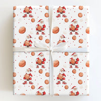 Sporty Christmas Gift Wrap, Basketball Santa Wrapping Paper, Basketball Sneaker Wrapping Paper, Basketball Sports Gift Wrap, Holiday Paper