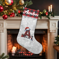 Monogram Initial Stocking, Snowman Christmas Stocking, Buffalo Plaid Christmas Stocking, Personalized Name Stocking, Holiday Family Present