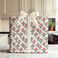 Santa Hat Farm Animal Gift Wrap, Christmas Goat Wrapping Paper, Humorous Holiday Goat Present Paper, Adorable Winter Animal Gift Wrapping Paper