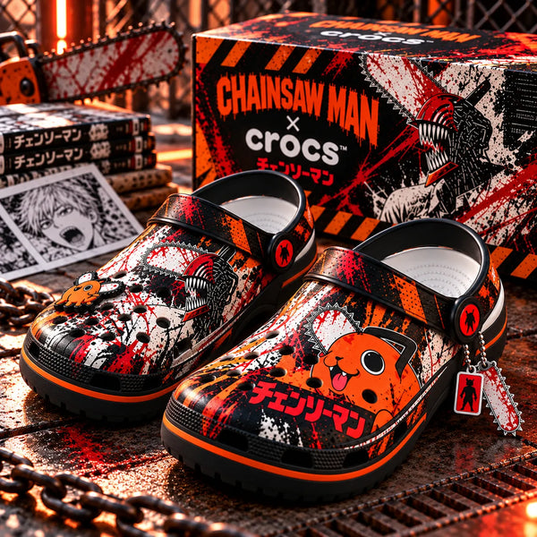 Chainsaw Man - Hazard Stripes, Splatter and the Orange Grin - main
