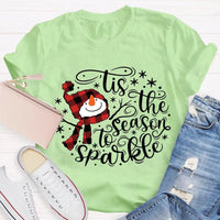 Adorable Winter Holiday Graphic Tee, Christmas Santa Hat Snowman T-Shirt, Festive Merry Christmas Shirt, Xmas Present for Women and Men