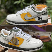 Low Top Sneakers, White Yellow Gray Colorway, Lace Up Design, Casual Gift for Sneaker Fans