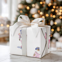 Law Enforcement Gift Wrap, Pink Police Santa Wrapping Paper, Watercolor Police Officer Christmas Wrapping Paper, Adorable Holiday Gift Wrap