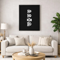 Minimalist Holiday Canvas Print, Ho Ho Ho Christmas Canvas Wall Art, Modern Typography Xmas Canvas, Festive Winter Wall Decor, Holiday Present