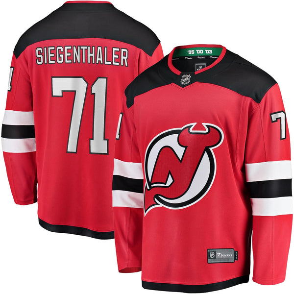 New Jersey Devils Jonas Siegenthaler Red Home Breakaway Player Jersey