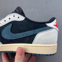 Low Top Sneakers, Blue White Black Colorway, Leather Footwear, Reverse Hook Design, Lace Up Design, Casual Gift for Sneaker Fans