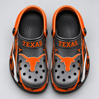 TEX Burnt Orange - Longhorn Mark on Graphite Clogs