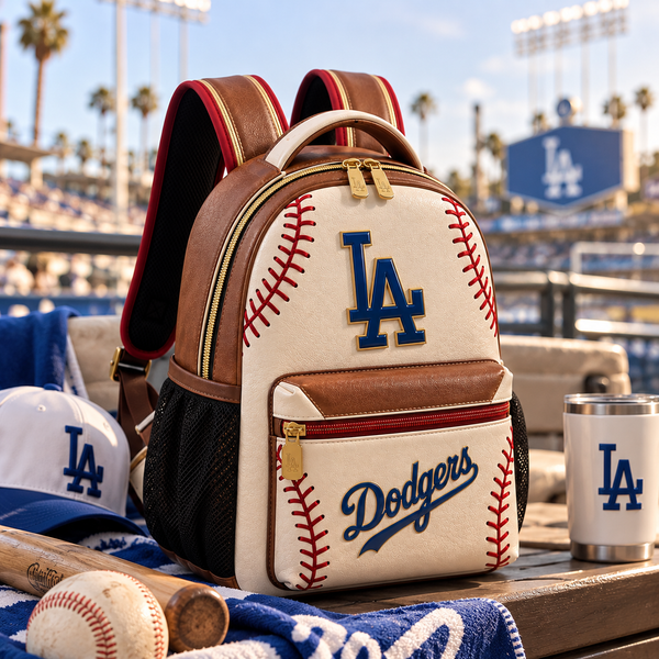 LAD Heritage - Cream and Saddle Baseball Stitch Backpack - main
