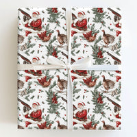 Shotgun Santa Gift Wrap, Hunting Santa Christmas Wrapping Paper, Country Outdoor Holiday Wrapping Paper, Humorous Hunter Xmas Gift Wrap Roll