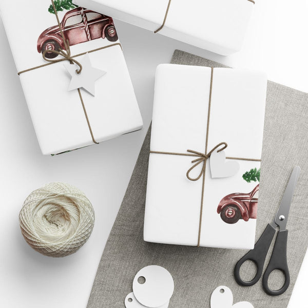 Minimalist Christmas Gift Wrap, Candy Cane Pine Tree Wrapping Paper, Winter Holiday Wrapping Paper, Festive Tree Gift Wrappin