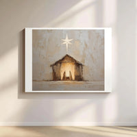 Minimalist Christian Holy Family Canvas Art, Nativity Scene Canvas Print, Modern Religious Canvas Wall Art, Christmas Faith Decor Present