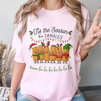 Humorous Mexican Food Christmas T-Shirt, Tis the Season for Tamales Shirt, Retro Xmas Foodie Graphic Tee, Spanish Holiday Tee, Present for Foodies