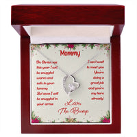 14K White Gold Finish Pendant, First Christmas New Mom Forever Love Heart Necklace