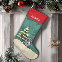 Personalized Raccoon Holiday Stocking, Adorable Woodland Raccoon Christmas Stocking, Forest Animal Christmas Stocking, Comfy Winter Decor Present