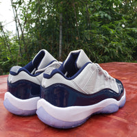 Low Top Sneakers, White Navy Colorway, Lace Up Design, Casual Gift for Sneaker Fans