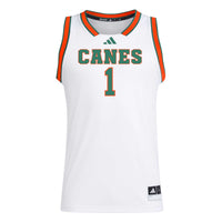 #1 White Miami Hurricanes Replica Swingman Jersey