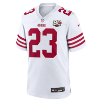 San Francisco 49ers Christian McCaffrey White 80th Anniversary Game Jersey