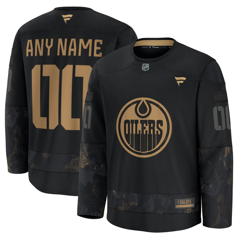 Edmonton Oilers Black 2024 Military Appreciation Custom Practice Jersey