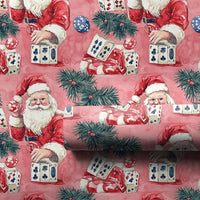 Dice and Cards Holiday Gift Wrap, Casino Santa Christmas Wrapping Paper, Humorous Gambling Xmas Wrapping Paper