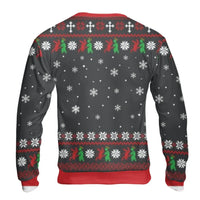 Humorous Christian Holiday Graphic Sweater, Jesus Has Your Back Ugly Christmas Sweatshirt, Religious Faith Xmas Crewneck Pullover Present