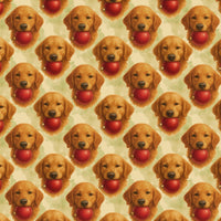 Dog Ornament Holiday Gift Wrap, Golden Retriever Christmas Wrapping Paper, Adorable Retriever Wrapping Paper, Pet Lover Xmas Gift Wrapping Paper