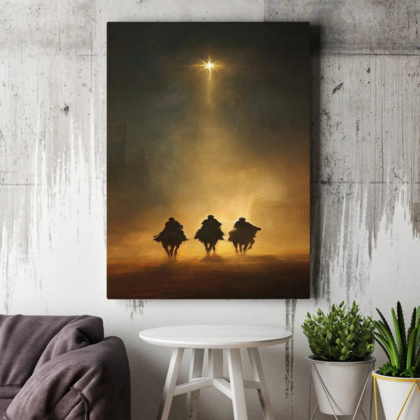 Nativity Scene Oil Painting Poster, Three Wise Men Star of Bethlehem Wall Art, Christian Christmas Decor, Digital Download Fa