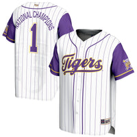 #1 LSU Tigers 2025 NCAA Baseball College World Series Champions Lightweight Baseball Jersey - White