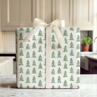 Forest Evergreen Gift Wrap, Watercolor Pine Tree Wrapping Paper, Rustic Winter Tree Wrapping Paper, Woodland Christmas Gift Wrap Roll