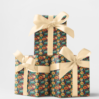 Festive Holiday Gift Wrap, Floral Gift Wrapping Paper, Botanical Birthday Wrapping Paper, Christmas Present Wrap, Elegant Floral Paper Roll
