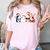 Santa Guinea Pig Shirt, Guinea Pig Christmas T-Shirt, Adorable Holiday Pet Graphic Tee, Humorous Xmas Guinea Pig T-Shirt, Animal Lover Present Shirt