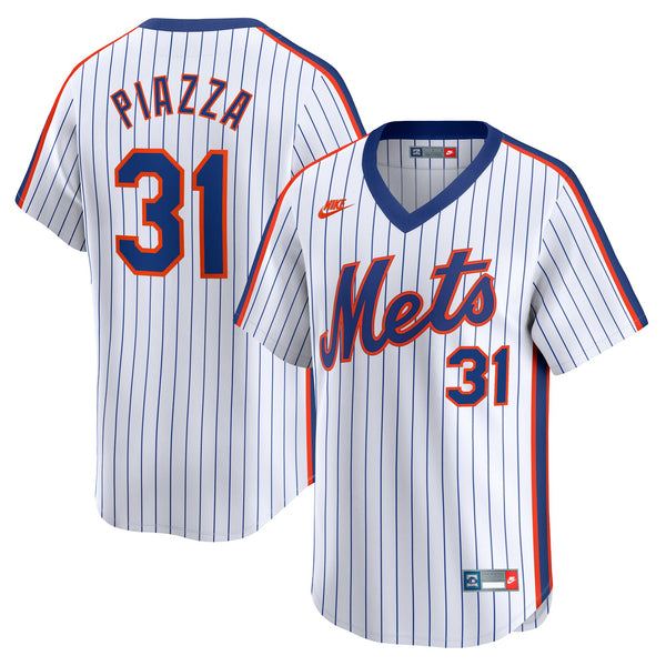 New York Mets Mike Piazza White Throwback Cooperstown Limited Jersey