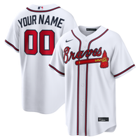 Atlanta Braves White Home Replica Custom Jersey