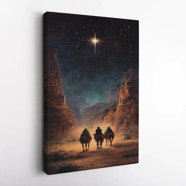 Three Wise Men Canvas Print, Nativity Canvas Wall Art, Star of Bethlehem Canvas Art, Religious Christmas Decor, Christian Hol