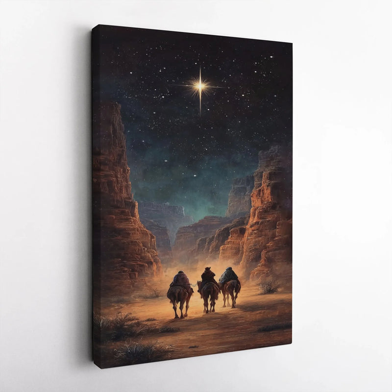 Three Wise Men Canvas Print, Nativity Canvas Wall Art, Star of Bethlehem Canvas Art, Religious Christmas Decor, Christian Holiday Present