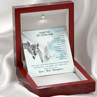 Sentimental Mother Daughter Pendant, Mom Giraffe Necklace from Daughter, 14k White Gold Finish, Birthday Christmas Jewelry Present for Mom