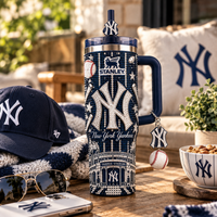 NYY Pinstripe Brilliance - Crystal-Set Navy Tumbler