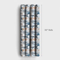 Snowy Eiffel Tower Gift Wrap, Paris Winter Wrapping Paper, French Cityscape Present Paper, Paris France Christmas Holiday Wrapping Paper