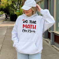Holiday Math Equation Hoodie, Math Teacher Christmas Hoodie, Humorous Teacher Xmas Hoodie, Math Educator Pullover, Winter Teacher Present