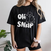 Humorous Christmas Pun T-Shirt, Oh Snap Gingerbread T-Shirt, Adorable Holiday Baking Graphic Tee, Winter Cookie Lover T-Shirt, Xmas Baker Present
