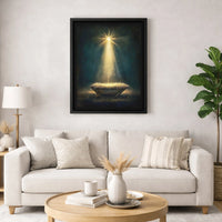 Star of Bethlehem Manger Canvas Print, Nativity Scene Canvas Wall Art, Holy Family Christmas Wall Decor Canvas, Christian Holiday Present