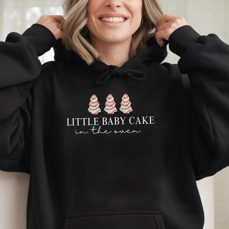 Christmas Pregnancy Announcement Hoodie, Baby Cake in the Oven Hoodie, Holiday Baby Reveal Sweatshirt, Expecting Mom Hooded Pullover Present